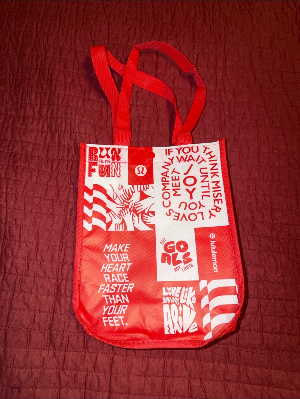 NEW Lululemon Red Graphic Tote Bag